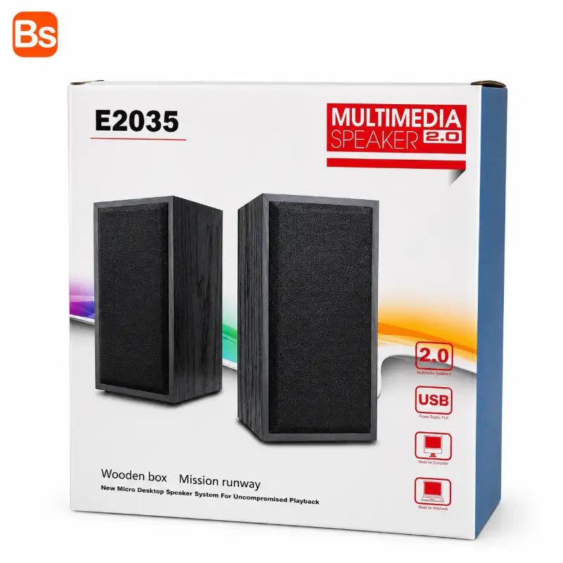 E2035 - 2036 -WOODEN-BOX-MULTIMEDIA-SPEAKERS-2.0