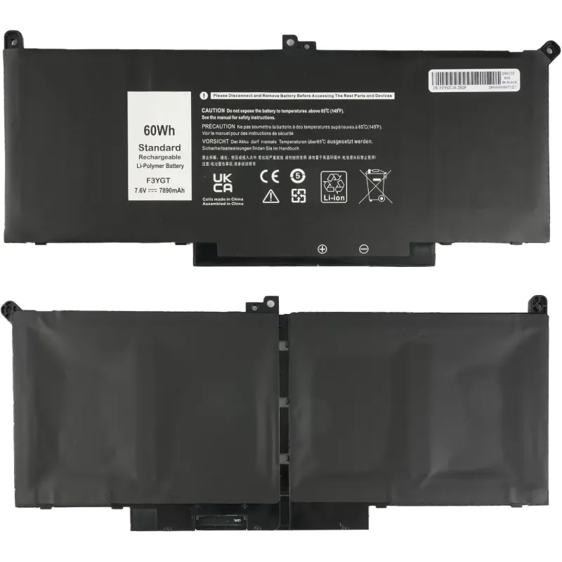 بطارية ديل لابتوب بديلة متوافقة F3YGT لـ Dell Latitude E7280 E7480 7390 7490 60Wh